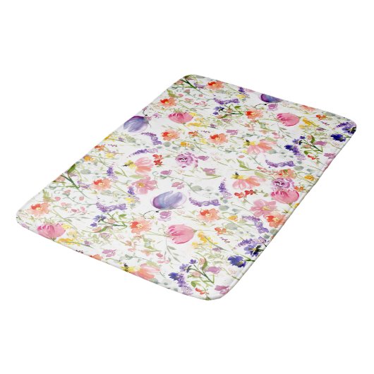 Wildbloemen | WATERVERF Badmat (Gekanteld)
