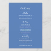 Wildbloemen waterverf blauw bruiloft Flat Menu (Achterkant)