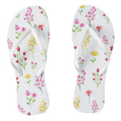 Wildbloemen Waterverf bloemenelegant Teenslippers (Voetbed)