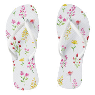 Wildbloemen Waterverf bloemenelegant Teenslippers