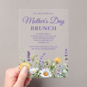 Wildbloemen Waterverf Border Moederdag Brunch Acryl Uitnodigingen (Insitu (Draagbaar))