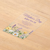 Wildbloemen Waterverf Border Moederdag Brunch Acryl Uitnodigingen (Laagn)