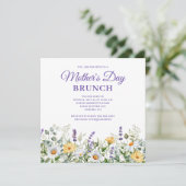 Wildbloemen Waterverf Border Moederdag Brunch Kaart (Staand voorkant)