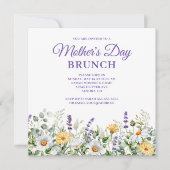 Wildbloemen Waterverf Border Moederdag Brunch Kaart (Voorkant)