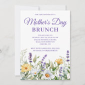 Wildbloemen Waterverf Border Moederdag Brunch Kaart (Voorkant)