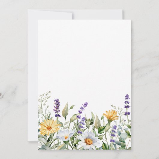 Wildbloemen Waterverf Border Moederdag Brunch Kaart (Achterkant)