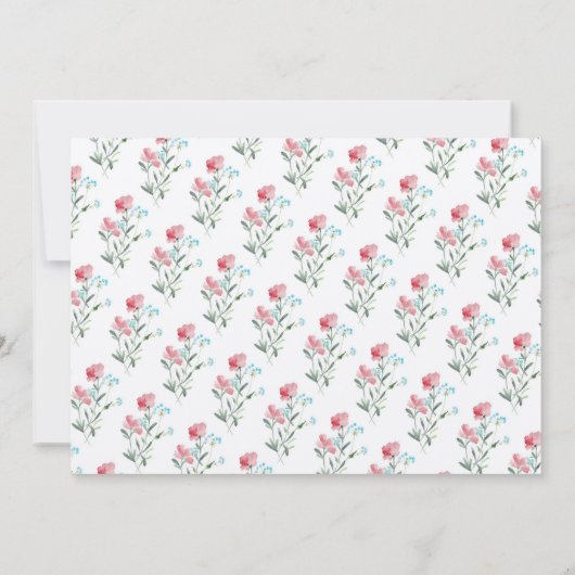  Wildbloemen Waterverf bruiloft uitnodigingen (Achterkant)