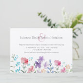  Wildbloemen Waterverf bruiloft uitnodigingen (Staand voorkant)