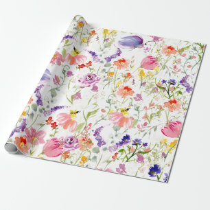 Wildbloemen   Waterverf Cadeaupapier