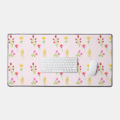 Wildbloemen Waterverf Floral Boho Chic Modern Bureaumat (Keyboard & Muis)