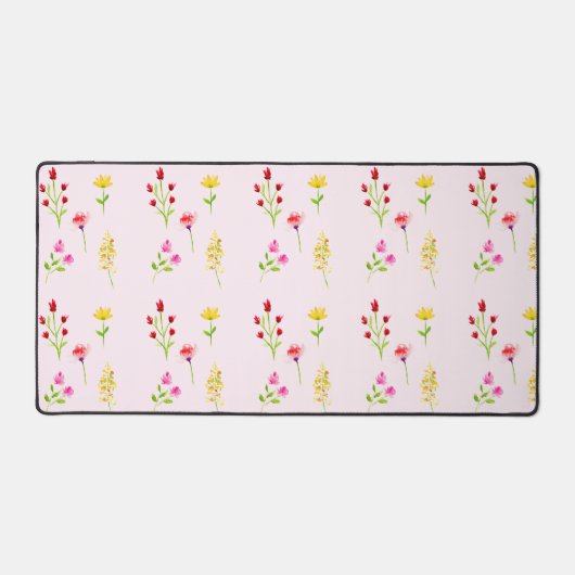 Wildbloemen Waterverf Floral Boho Chic Modern Bureaumat (Voorkant)