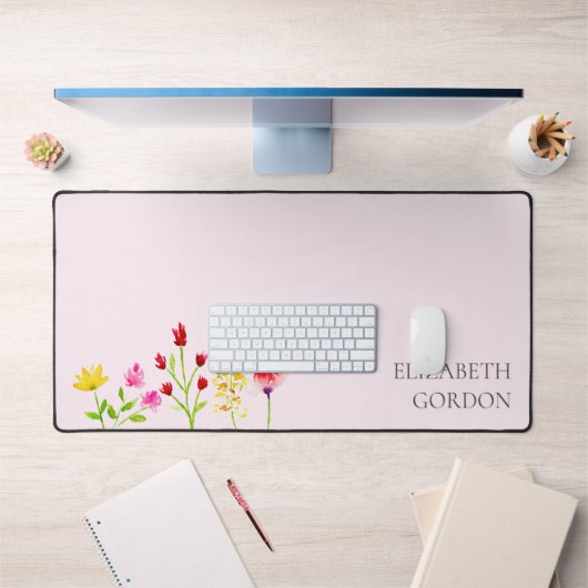 Wildbloemen Waterverf Floral Boho Chic Modern Bureaumat (Kantoor 1)