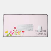 Wildbloemen Waterverf Floral Boho Chic Modern Bureaumat (Keyboard & Muis)