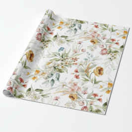  Wildbloemen Waterverf Floral Cadeaupapier