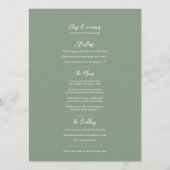 Wildbloemen waterverf groene bruiloft Flat Menu (Achterkant)