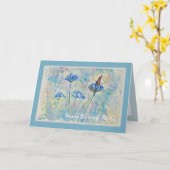 Wildbloemen Waterverf Happy Birthday Kaart (Gele Bloem)