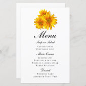 Wildbloemen Waterverf Lente Bloemen Bruiloft Menu (Voorkant / Achterkant)