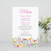 Wildbloemen Waterverf Lente Bloemen Bruiloft Menu (Staand voorkant)