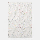 Wildbloemen waterverf lichtroze theedoek (Verticaal)