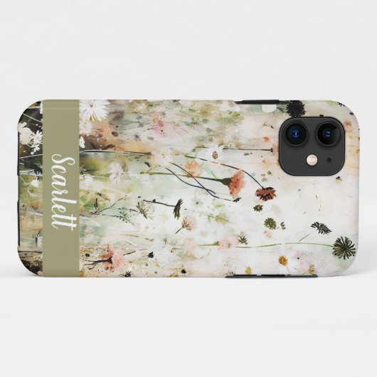 Wildbloemen Waterverf Magic Case-Mate iPhone Case (Achterkant (horizontaal))