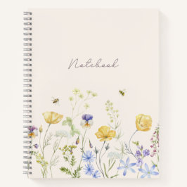 Wildbloemen, waterverf notitieboek