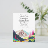 Wildbloemen Waterverf Sparen de Datum Briefkaart (Staand voorkant)