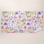 Wildbloemen | Waterverf Strandlaken (Voorkant)