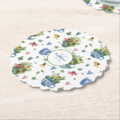 Wildbloemen Waterverf Tea Party Kartonnen Onderzetters (Gekanteld)