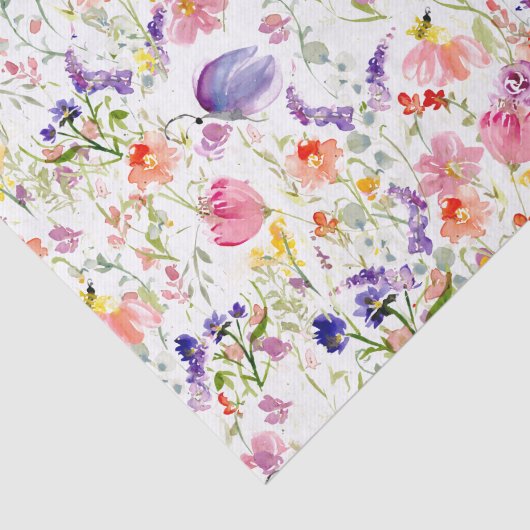 Wildbloemen | Waterverf Tissuepapier (Detail)