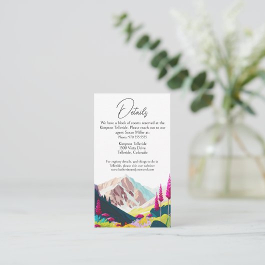 Wildbloemen Waterverf Weddenschap Informatiekaartje (Staand voorkant)