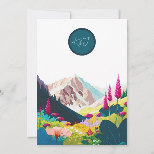 Wildbloemen Waterverf Weddenschap Kaart (Achterkant)