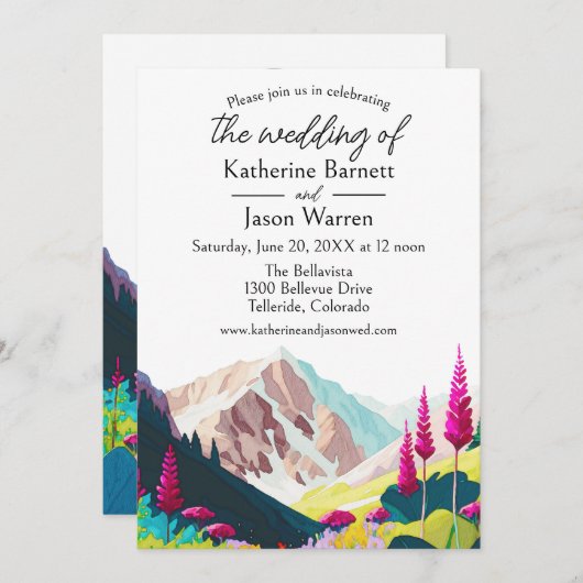 Wildbloemen Waterverf Weddenschap Kaart (Voorkant / Achterkant)