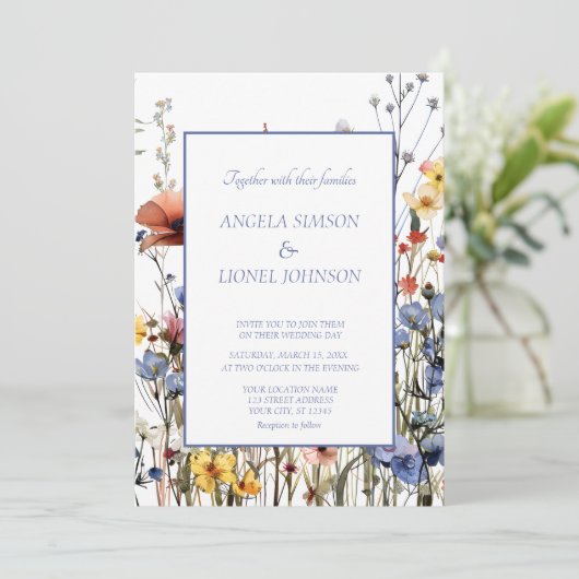 Wildbloemen Waterverf weidebloemen Kaart (Staand voorkant)