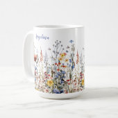 Wildbloemen Waterverf weidebloemen Koffiemok (Voorkant links)