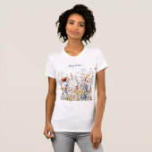 Wildbloemen Waterverf weidebloemen T-shirt (Voorkant volledig)