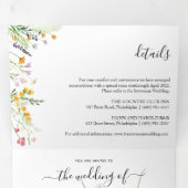 Wildbloemen Weddenfoto Tri-Fold Uitnodiging (Binnenzijde eerst)