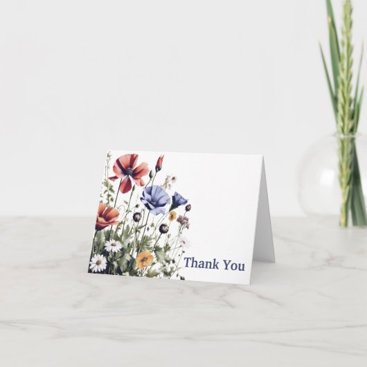 Wildbloemen Weddenschap Bedankkaart (Voorkant)