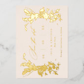 Wildbloemen Weddenschap Bespaar de datum Blush & G Folie Uitnodiging (Voorkant)