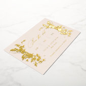 Wildbloemen Weddenschap Bespaar de datum Blush & G Folie Uitnodiging (Gedraaid)