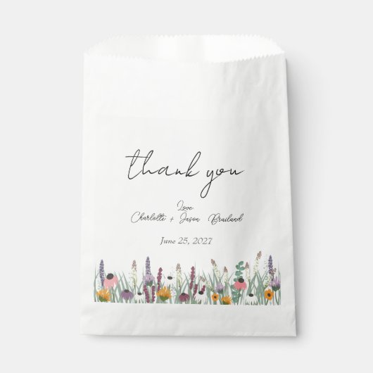 Wildbloemen Weddenschap Hartelijk dank Bedankzakje (Voorkant)
