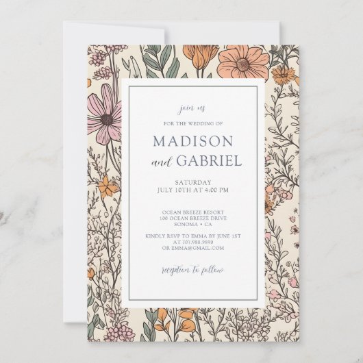 Wildbloemen Weddenschap Kaart (Voorkant)