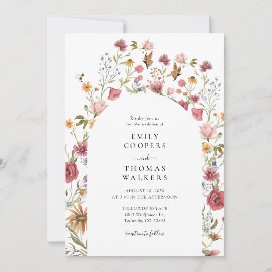 Wildbloemen Weddenschap Kaart (Voorkant)