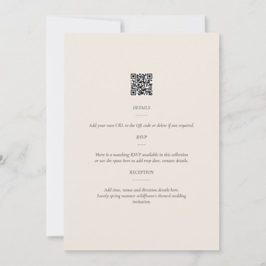 Wildbloemen Weddenschap Noite Floral Print of Digi Kaart (Achterkant)