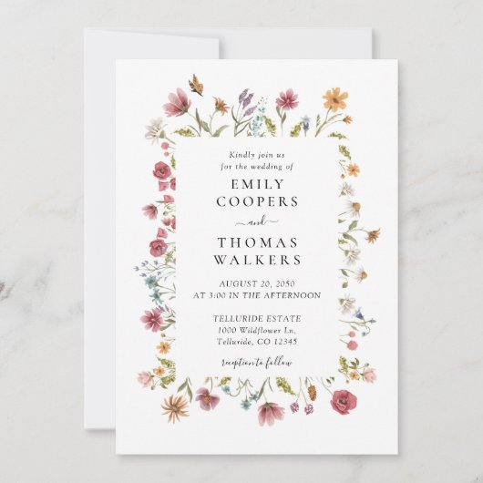 Wildbloemen Weddenschap Save The Date (Voorkant)