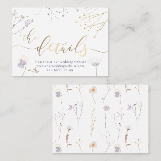 wildbloemen Weddenschap Website Kaart (Voorkant / Achterkant)