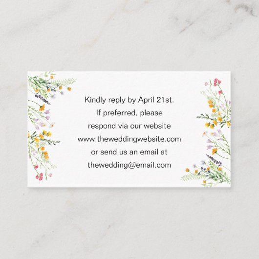 Wildbloemen Weddenschap Website met QR CODE Informatiekaartje (Achterkant)