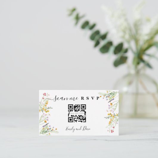 Wildbloemen Weddenschap Website met QR CODE Informatiekaartje (Staand voorkant)