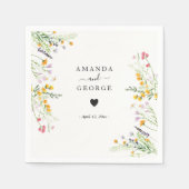 Wildbloemen Weddenschapcocktails Servet (Voorkant)