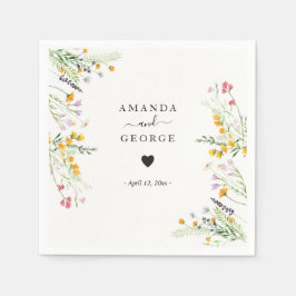 Wildbloemen Weddenschapcocktails Servet