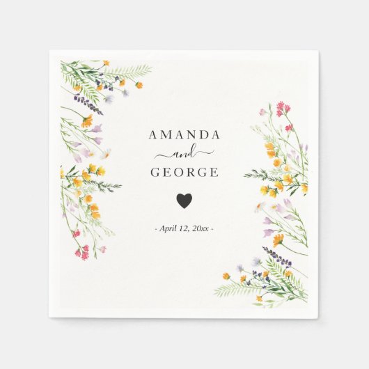 Wildbloemen Weddenschapcocktails Servet (Voorkant)